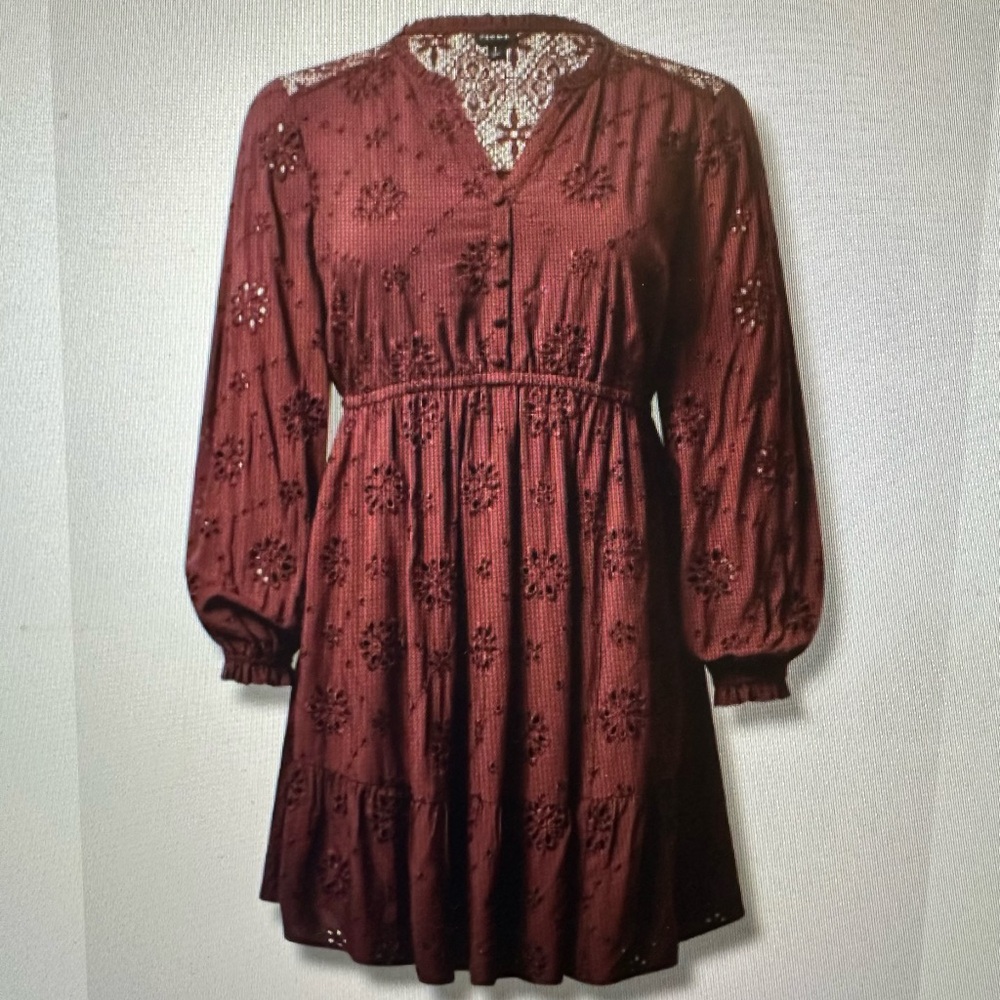 Torrid Brand Mini Eyelet Challis Shirt Dress New Never Worn. Super Cute!